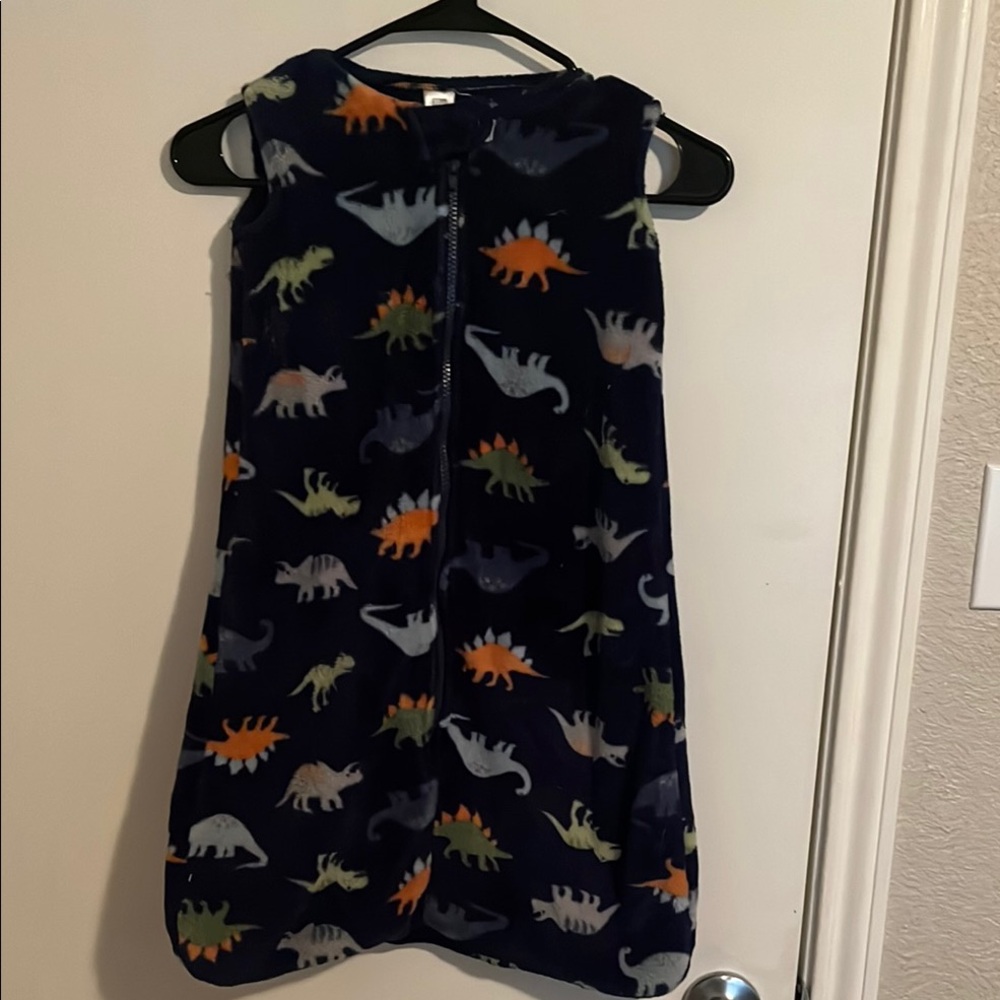 Dinosaur Print Sleeveless Fleece Sleep Sack Baby Pajamas 6-12 months